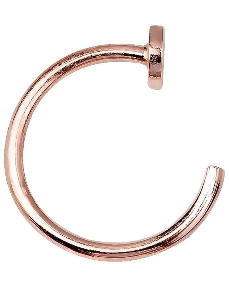 Nail 14K Gold Nose Ring Hoop 14K Rose Gold 20G 3/8 $37.73 Body Jewelry