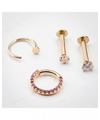 Nail 14K Gold Nose Ring Hoop 14K Rose Gold 20G 3/8 $37.73 Body Jewelry