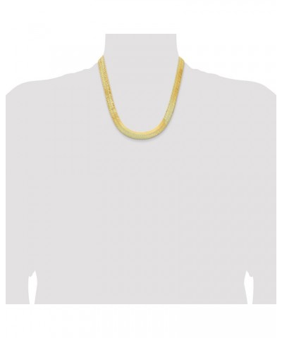 Solid 14K Yellow Gold 10mm Silky Herringbone with Lobster Lock Chain -18.0" 20.0" 22.0" 24.0 20.0 Inches $1.00 Necklaces