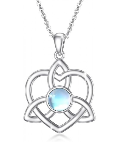 Celtic Moonstone Necklace Jewelry S925 Sterling Silver Moonstone Pendant Celtic Knot Necklace Celtic Jewelry Gifts for Women ...