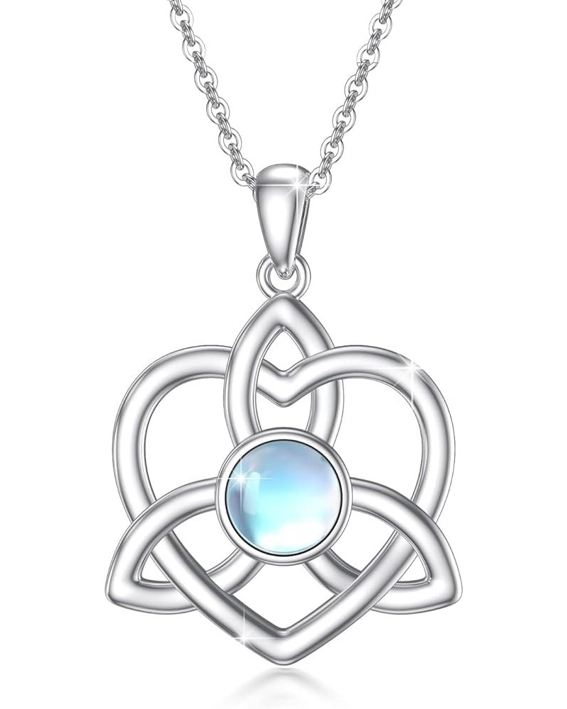 Celtic Moonstone Necklace Jewelry S925 Sterling Silver Moonstone Pendant Celtic Knot Necklace Celtic Jewelry Gifts for Women ...