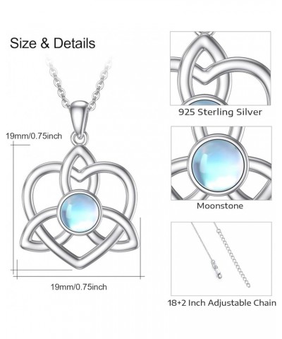 Celtic Moonstone Necklace Jewelry S925 Sterling Silver Moonstone Pendant Celtic Knot Necklace Celtic Jewelry Gifts for Women ...