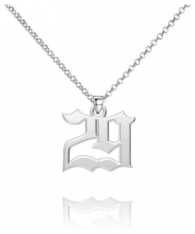 Lucky Number Necklace Personalized 925 Sterling Silver Customized Pendant for Men Women 29 Silver(0.7inch) $16.37 Necklaces