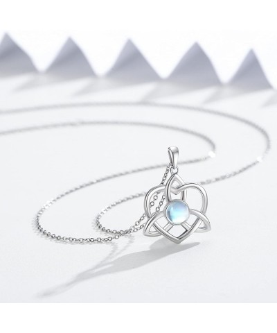 Celtic Moonstone Necklace Jewelry S925 Sterling Silver Moonstone Pendant Celtic Knot Necklace Celtic Jewelry Gifts for Women ...