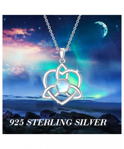 Celtic Moonstone Necklace Jewelry S925 Sterling Silver Moonstone Pendant Celtic Knot Necklace Celtic Jewelry Gifts for Women ...