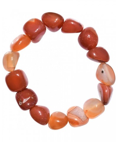 Charged Natural Gemstone Crystal Nugget Bead Bracelet + Selenite Charging Heart [Included] Carnelian Agate $13.91 Bracelets