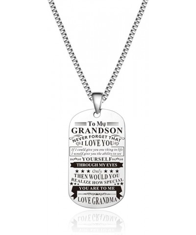 To My Son Necklace from Dad Mom Never Forget How Much I Love You Birthday Christmas Gifts Dog Tag Necklace To my grandson fro...