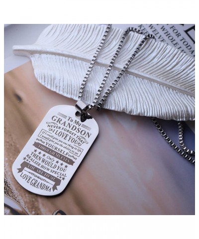 To My Son Necklace from Dad Mom Never Forget How Much I Love You Birthday Christmas Gifts Dog Tag Necklace To my grandson fro...