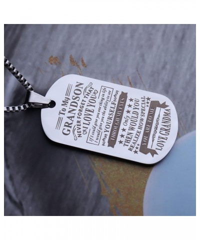 To My Son Necklace from Dad Mom Never Forget How Much I Love You Birthday Christmas Gifts Dog Tag Necklace To my grandson fro...