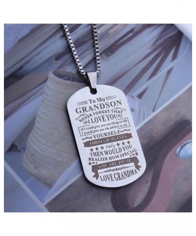 To My Son Necklace from Dad Mom Never Forget How Much I Love You Birthday Christmas Gifts Dog Tag Necklace To my grandson fro...