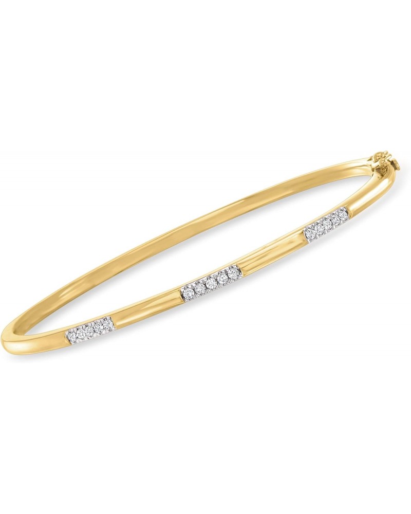 0.20 ct. t.w. Diamond Bangle Bracelet in 18kt Gold Over Sterling. 7 inches $76.50 Bracelets