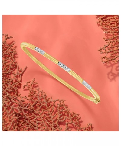 0.20 ct. t.w. Diamond Bangle Bracelet in 18kt Gold Over Sterling. 7 inches $76.50 Bracelets