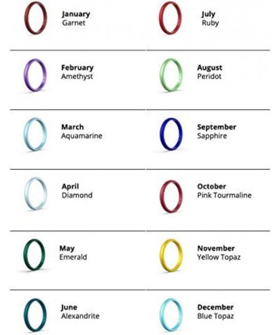 Halo Birthstone Silicone Ring – Minimalist Stackable Wedding Engagement Band – – 2.54mm Wide, 1.5mm Thick Sapphire-Colored $1...