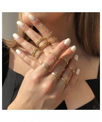 Vintage Knuckle Midi Ring Set Open Rings for Women Adjustable Set 12Pcs Gold $7.22 Rings