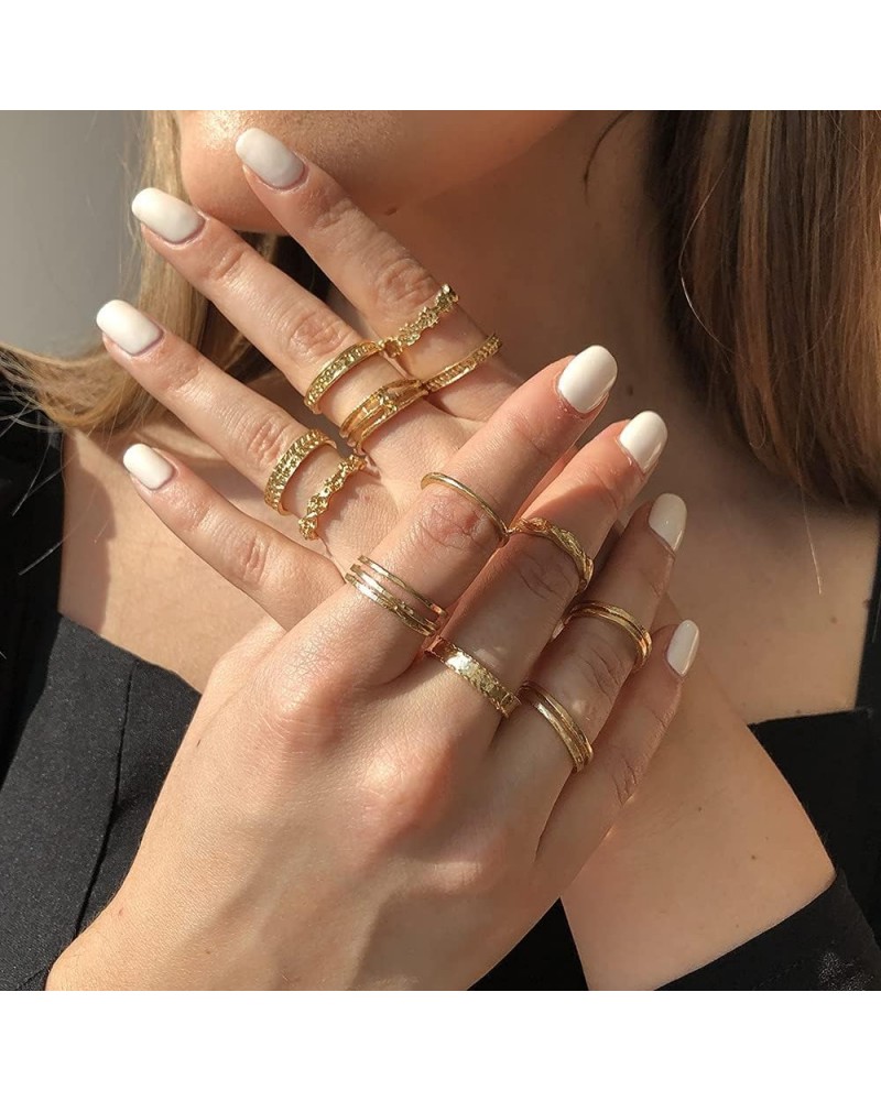 Vintage Knuckle Midi Ring Set Open Rings for Women Adjustable Set 12Pcs Gold $7.22 Rings