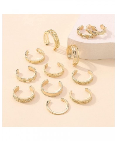 Vintage Knuckle Midi Ring Set Open Rings for Women Adjustable Set 12Pcs Gold $7.22 Rings