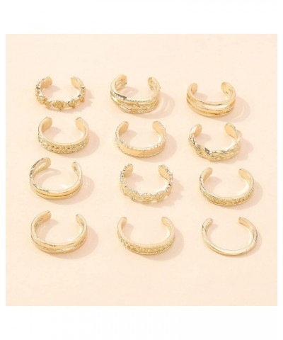 Vintage Knuckle Midi Ring Set Open Rings for Women Adjustable Set 12Pcs Gold $7.22 Rings