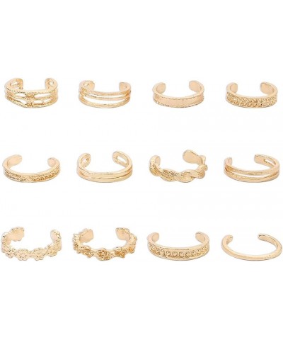 Vintage Knuckle Midi Ring Set Open Rings for Women Adjustable Set 12Pcs Gold $7.22 Rings