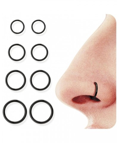 4/8 pcs 16G/18G/20G 316L Surgical Steel Seamless Hinged Nose Rings Hoops Septum Rings Lip Rings Hypoallergenic | Earrings for...