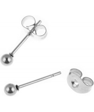 Stainless Steel Earrings Hypoallergenic Earrings, Ball Stud Silver Stud Earrings Set for Women Men Girls, Nickel Free Earring...