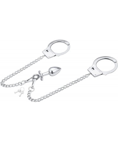 Stainless Steel Wrist Ankle O Ring Double Lock Hand-Cuffs Ankle Handcuffs, Heavy Duty Tactical Steel Metal Hand Cuffs for Wom...