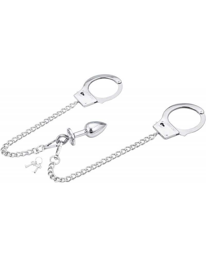 Stainless Steel Wrist Ankle O Ring Double Lock Hand-Cuffs Ankle Handcuffs, Heavy Duty Tactical Steel Metal Hand Cuffs for Wom...