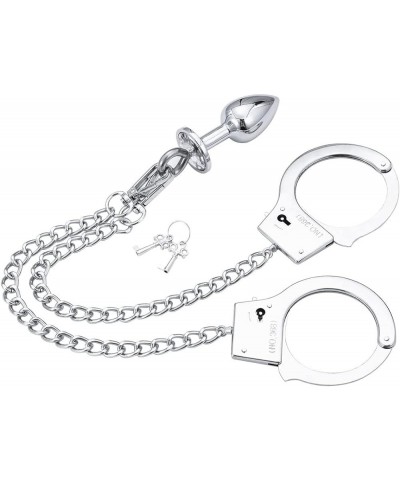 Stainless Steel Wrist Ankle O Ring Double Lock Hand-Cuffs Ankle Handcuffs, Heavy Duty Tactical Steel Metal Hand Cuffs for Wom...