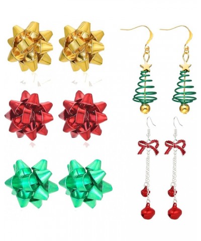 Bow Knot Snowflake Jingle Bell Reindeer Chrismtas Earrings for Women Girl Cute Christmas Xmas Party Gifts 5paris $11.79 Earrings