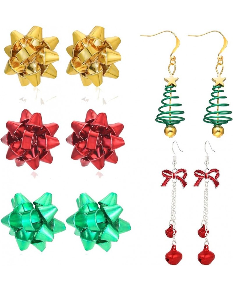 Bow Knot Snowflake Jingle Bell Reindeer Chrismtas Earrings for Women Girl Cute Christmas Xmas Party Gifts 5paris $11.79 Earrings