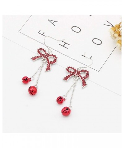 Bow Knot Snowflake Jingle Bell Reindeer Chrismtas Earrings for Women Girl Cute Christmas Xmas Party Gifts 5paris $11.79 Earrings