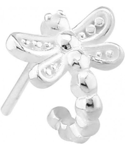 925 Sterling Silver Nose Stud Ring Dragonfly Nose Hugger 22G 20G or 18G 18G - Straight Stud (10mm Post) $14.03 Body Jewelry