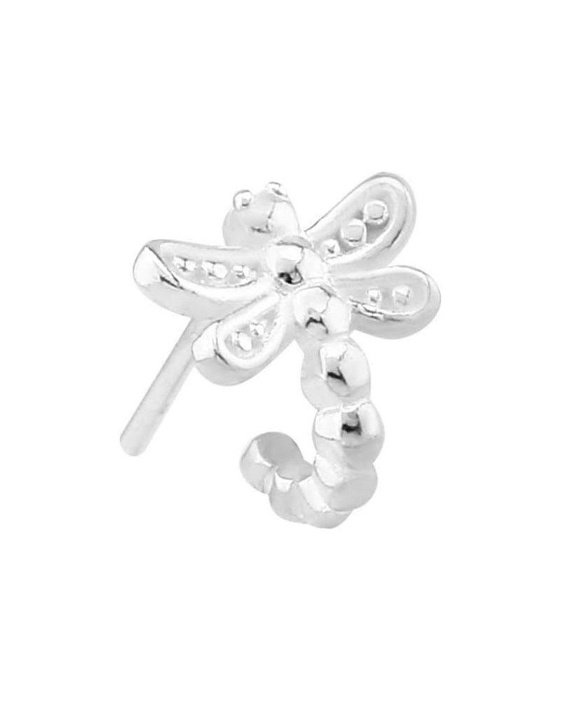 925 Sterling Silver Nose Stud Ring Dragonfly Nose Hugger 22G 20G or 18G 18G - Straight Stud (10mm Post) $14.03 Body Jewelry