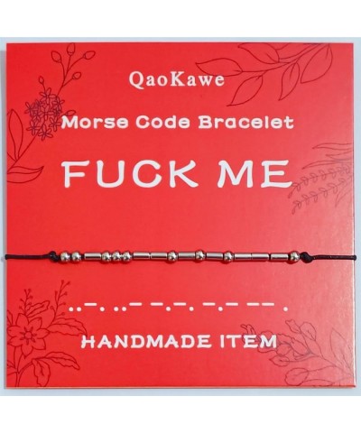 QaoKawe. Silver Morse Code Women's Beaded Bracelets. It includes a red Morse code card suitable for wrists measuring 5-11 inc...