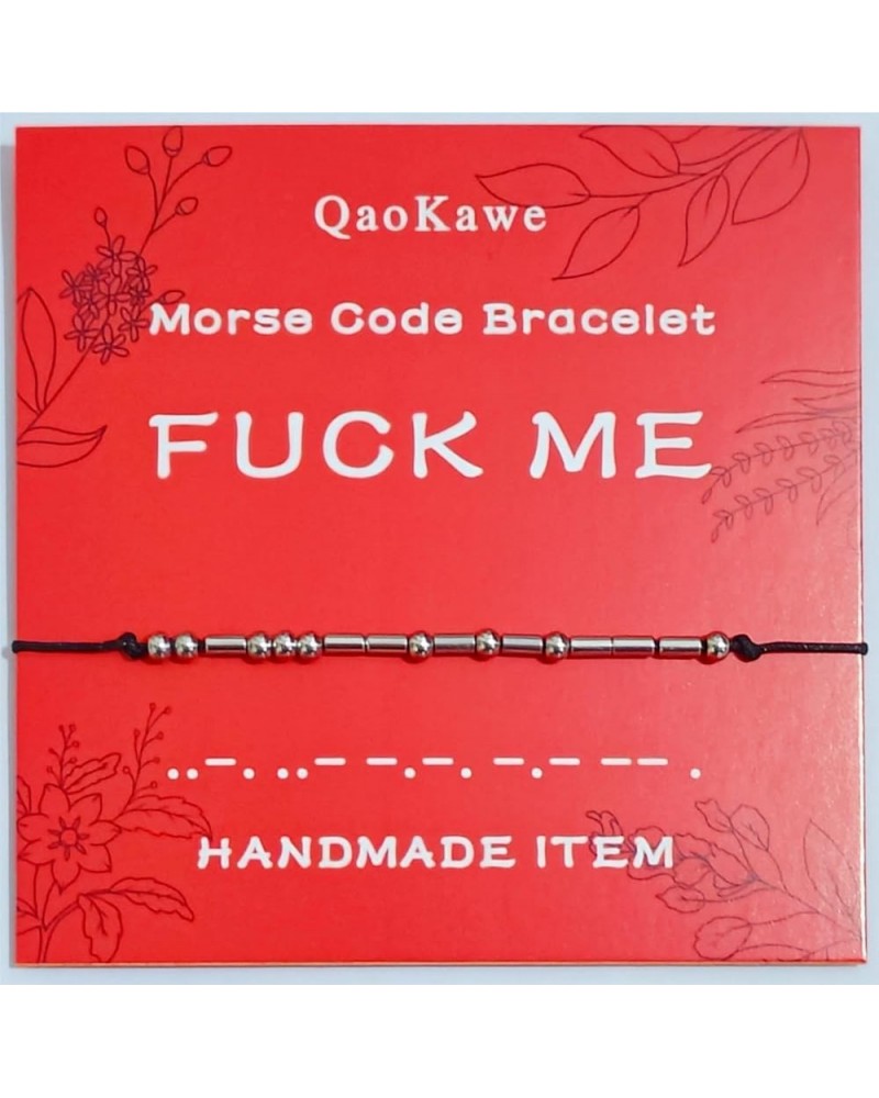 QaoKawe. Silver Morse Code Women's Beaded Bracelets. It includes a red Morse code card suitable for wrists measuring 5-11 inc...