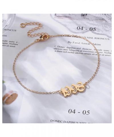 Birth Year Number Anklet for Women， 14K Real Gold Plated Ankle Bracelet for Women Beach Foot Jewelry 1970-2021 Birthday Gifts...