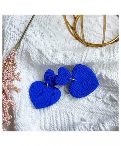 Handmade Heart Earrings Dangling Heart Shaped Earrings For Women Dangle Barbie Earrings Unique Gifts Royal Blue $8.11 Earrings