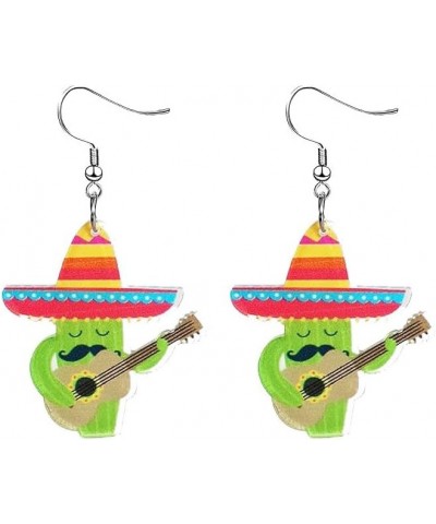 Cinco de Mayo Earrings Mexican Earrings for Women Girls Funny Fiesta Pepper Racket Rainbow Horse Hat Cactus Guitar Earrings C...