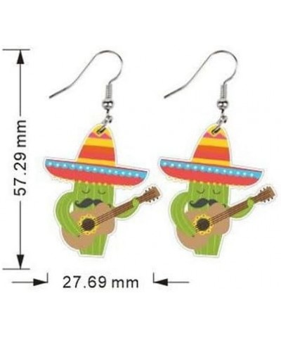 Cinco de Mayo Earrings Mexican Earrings for Women Girls Funny Fiesta Pepper Racket Rainbow Horse Hat Cactus Guitar Earrings C...