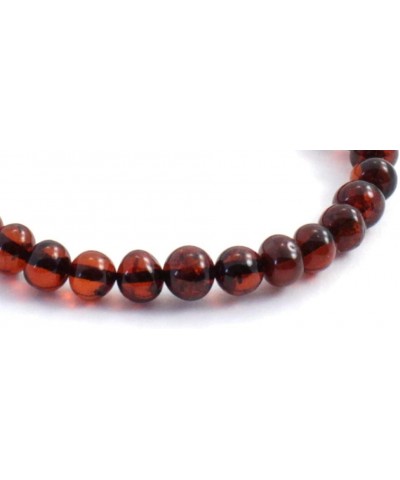 Baltic Amber Adult Stretch Bracelet for Men or Women - 7-8 Inches Long - Polished Beads Cherry 7 inches $11.74 Bracelets