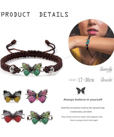 Always Believe in Yourself Butterfly Bracelets for Teen Girls，Butterfly Charm Bracelet for Women Adjustable Hand Woven Jewelr...