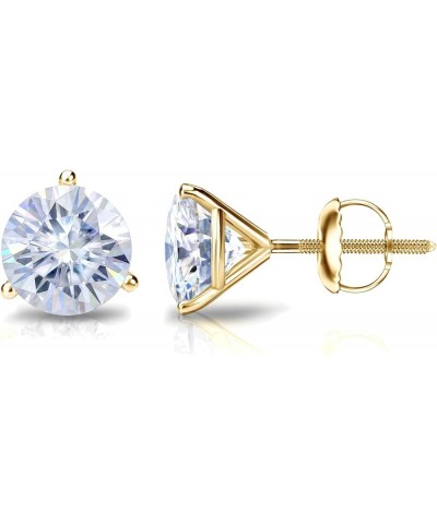 1 to 7 Carat Moissanite Round Stud Earrings in 18k Gold (G-H, cttw) 3-Prong Martini Set, Screw Back Yellow Gold 4.0 carats $7...