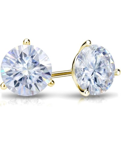 1 to 7 Carat Moissanite Round Stud Earrings in 18k Gold (G-H, cttw) 3-Prong Martini Set, Screw Back Yellow Gold 4.0 carats $7...