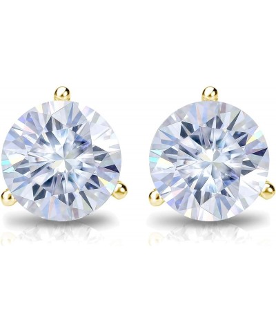 1 to 7 Carat Moissanite Round Stud Earrings in 18k Gold (G-H, cttw) 3-Prong Martini Set, Screw Back Yellow Gold 4.0 carats $7...