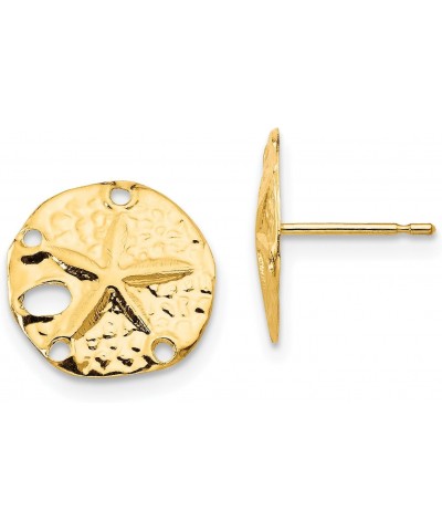 14K Yellow Gold Sand Dollar Post Earrings (Approximate Measurements 12mm x 10mm) $43.68 Earrings