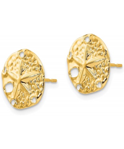 14K Yellow Gold Sand Dollar Post Earrings (Approximate Measurements 12mm x 10mm) $43.68 Earrings