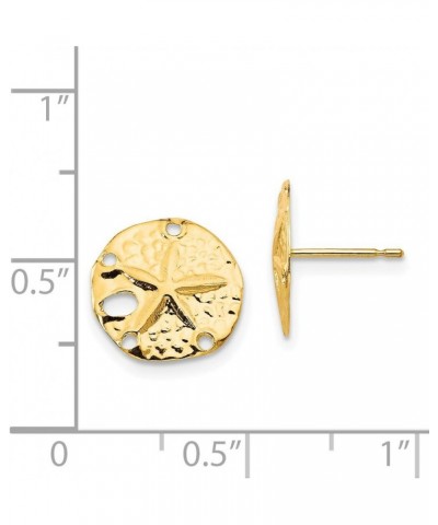 14K Yellow Gold Sand Dollar Post Earrings (Approximate Measurements 12mm x 10mm) $43.68 Earrings