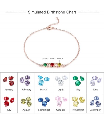 Personalized Link Bracelets for Women Custom Link Bracelet with 1-5 Simulated Birthstones Charm Bracelets Jewelry Pea in a Po...