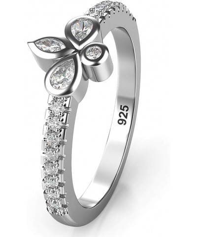 Sterling Silver CZ Fleur de lis Wedding Engagement Ring $8.84 Rings