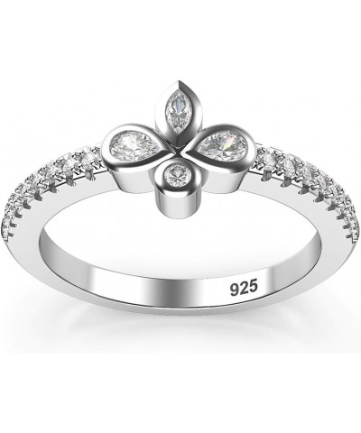 Sterling Silver CZ Fleur de lis Wedding Engagement Ring $8.84 Rings