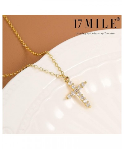 Gold Cross Necklace for Women Trendy | 14K Gold Plated Simple Cross Pendant Choker Necklace with Layered Chain Necklaces Set ...